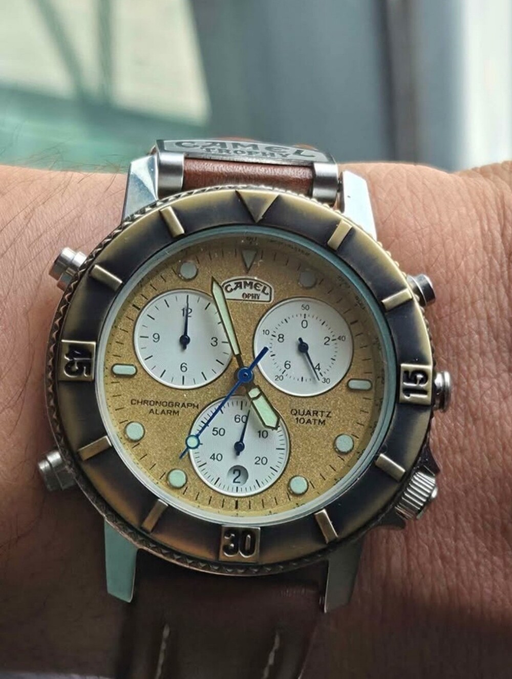Camel Trophy Men High Technology Super Chronograph Alarm Watch 3S10. Working
